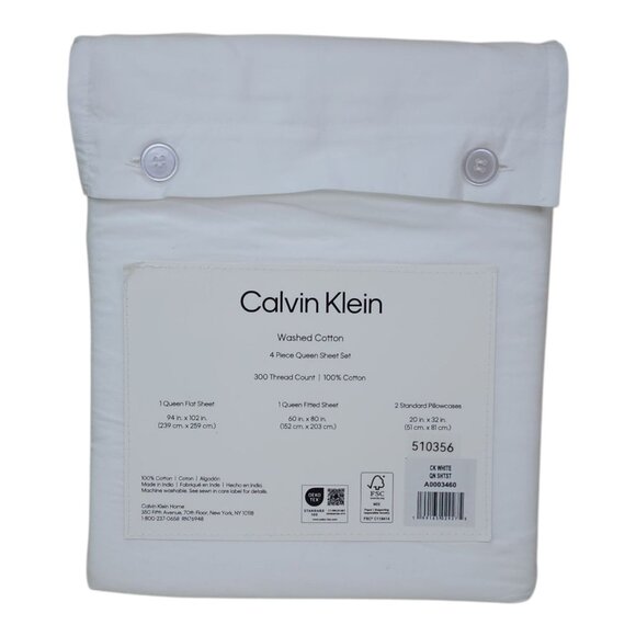 Calvin Klein 4-Piece Queen Sheet Set 300 Thread Count 100% Cotton - Picture 2 of 7